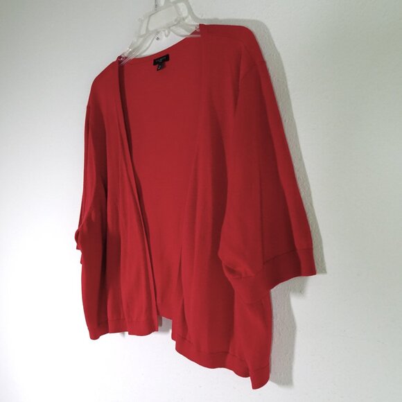 Talbots Cardigan Shrug Sweater Women's Plus Size 3X Red Open Front Short Sleeve - Picture 3 of 6